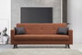 Atelier Del Sofa Polya - Sofá cama de 3 plazas en Rojo teja